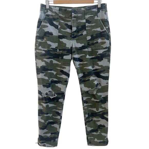 Kut From The Kloth Pants Women's Sz 8 Camo Reese Ankle Straight Leg Distressed - Picture 1 of 10